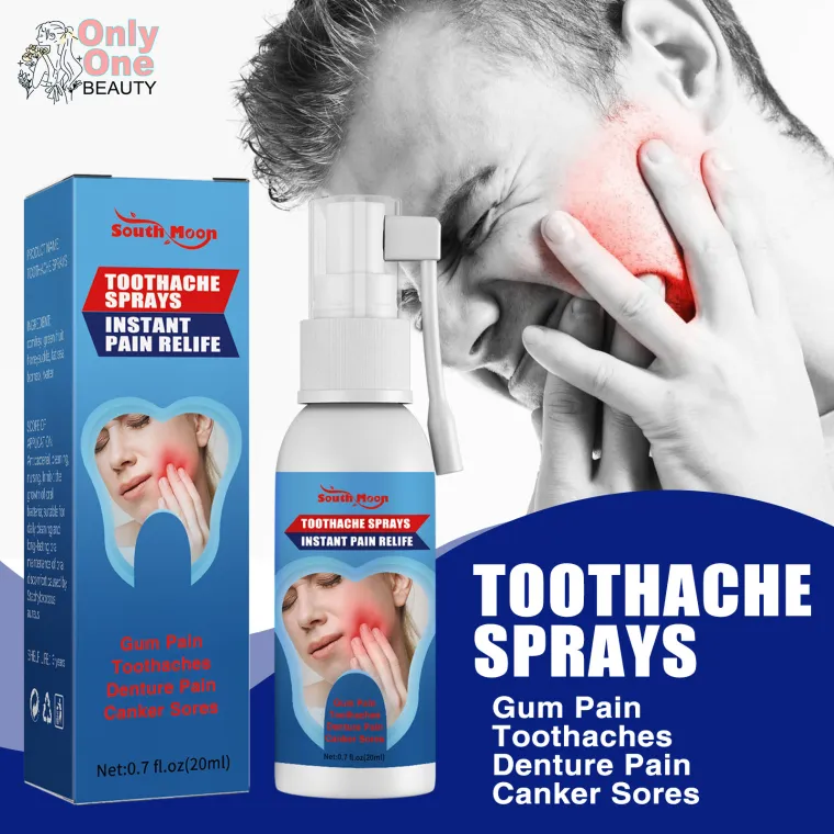 51% OFF Toothache Spray Instant Teeth Pain Treatment Liquid Relief Denture Pain Canker Sores Tooth Oral Problem Improve Repair Gums Teeth Oral Cleaning Care Spray (20ml)