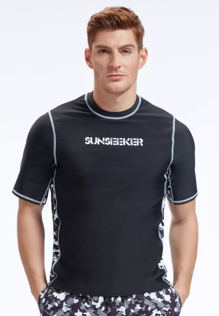 54% OFF Sunseeker Men Camo Rock Short Sleeves Swim Shirt