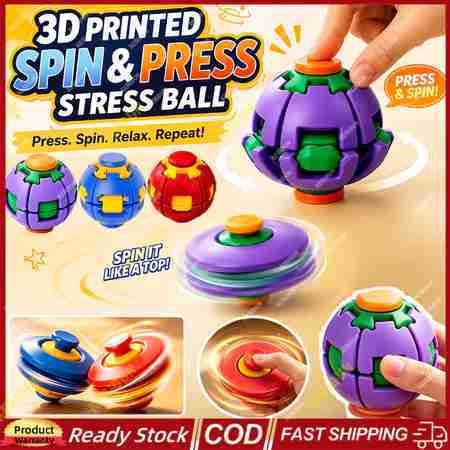 73% OFF 3D Printed Fidget Spinner Ball Press & Spin Stress Relief Toy Squeeze Deformable Fingertip Gyro Mini