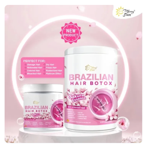 35% OFF Merry Sun Brazilian Hair Botox Sakura Essence 1000/500ml
