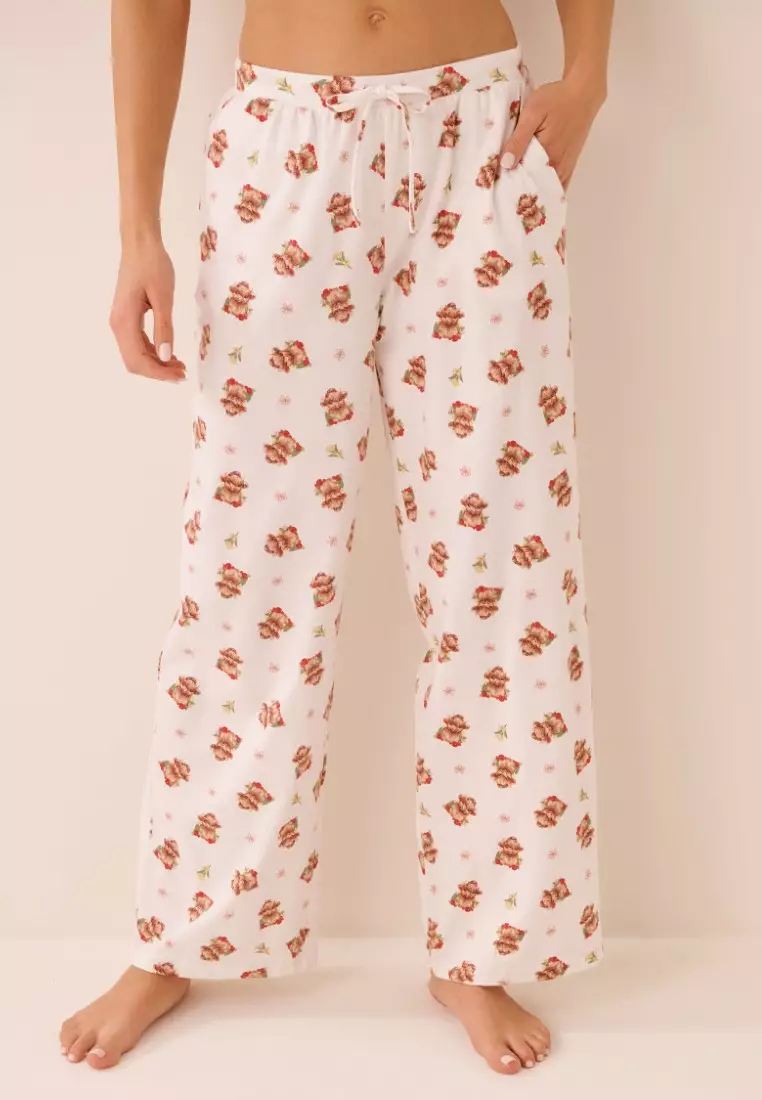 60% OFF Highland Cow Print Cotton Pajama Pants