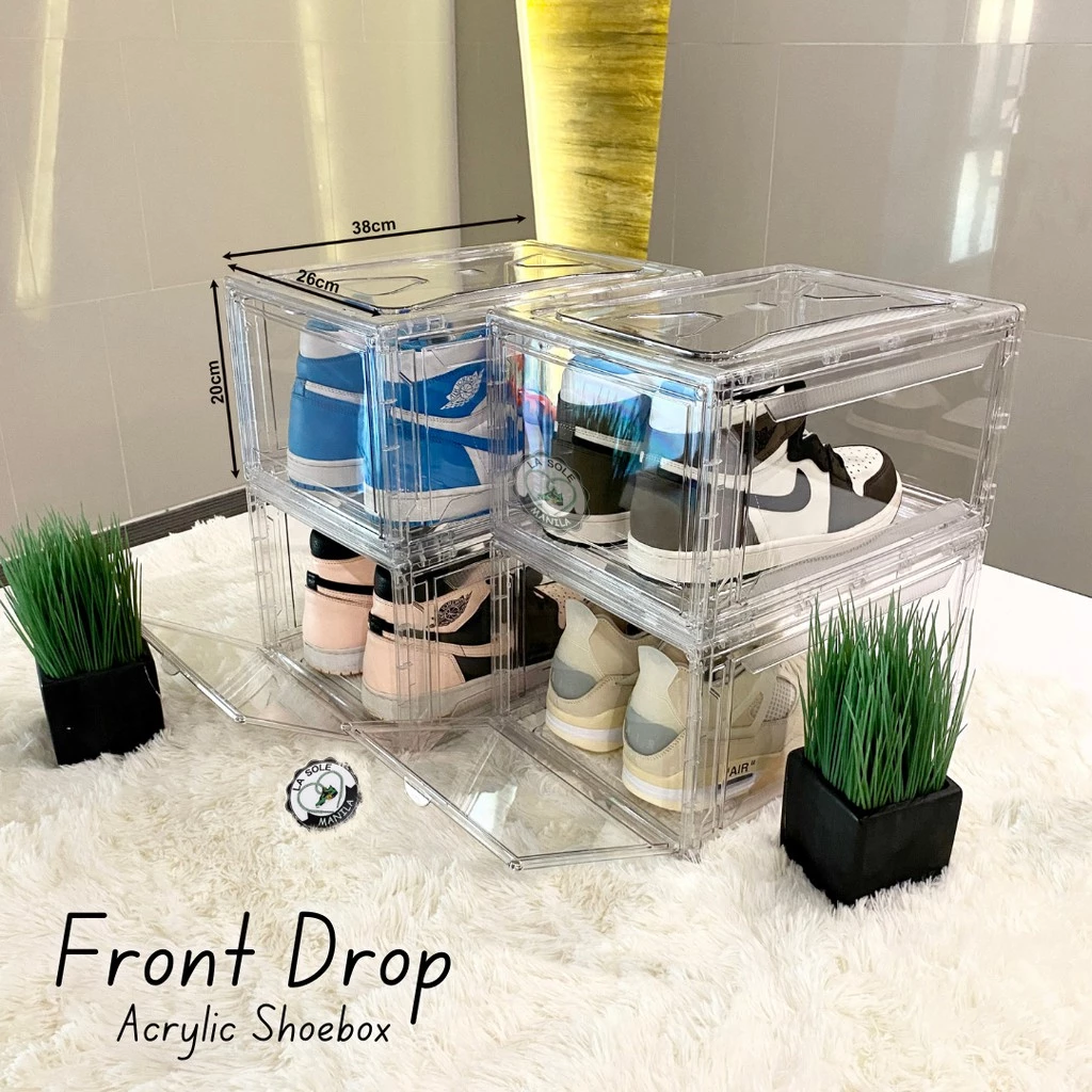 33% OFF La Sole Manila Acrylic Shoebox - Heavy Duty Crystal Clear Sneaker Organizer Side Drop and Front Drop
