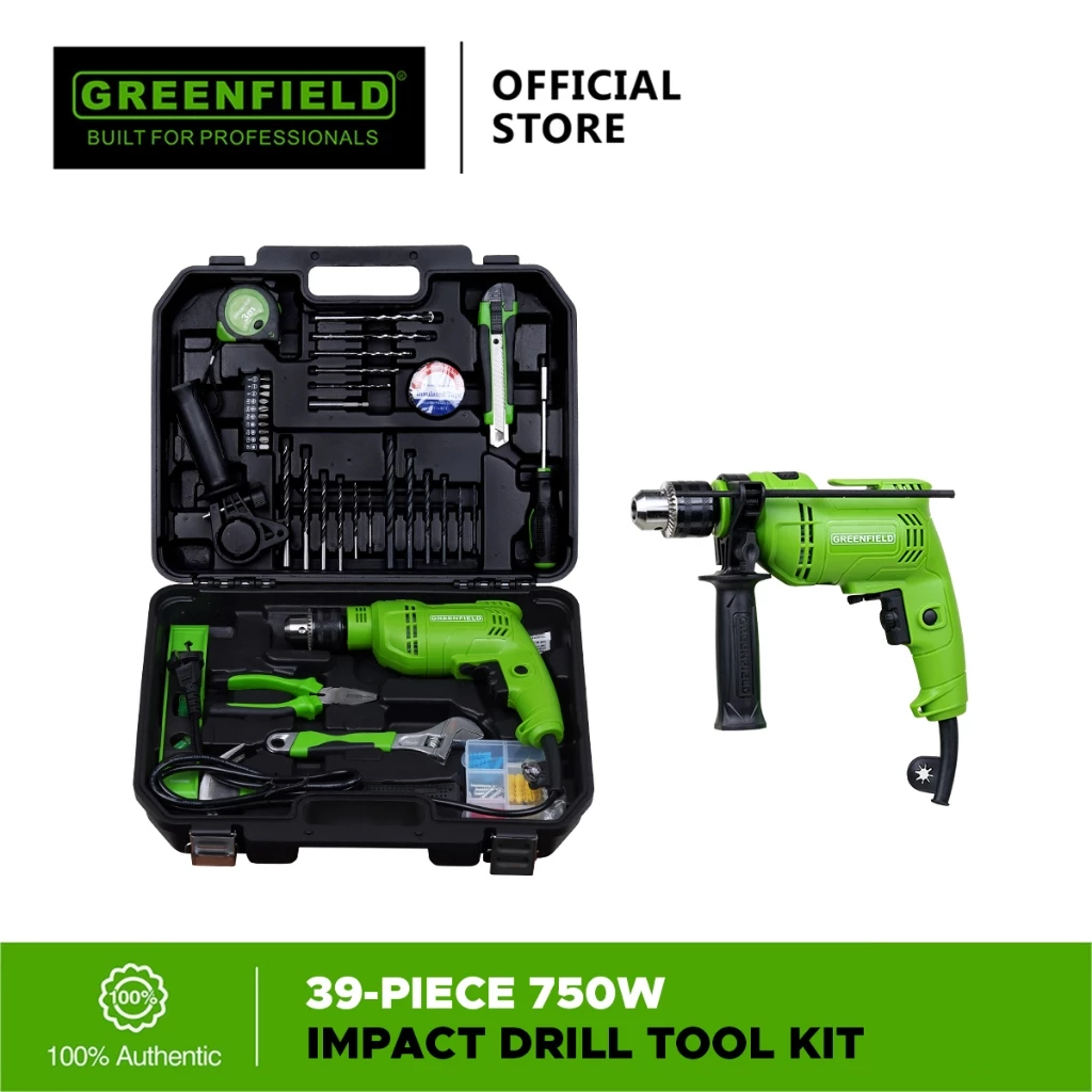 48% OFF Greenfield 39-Piece 750W Impact Drill Tool Kit - Power Tools/Home Improvement