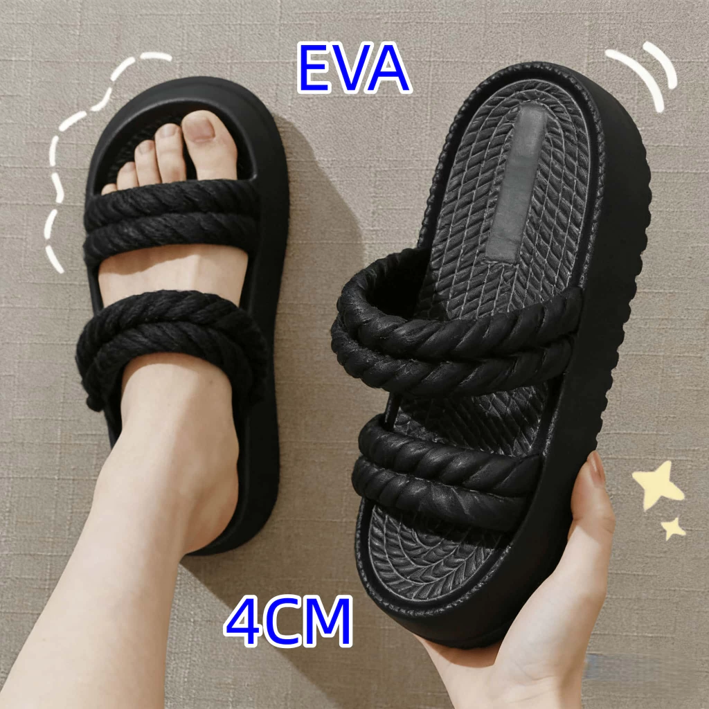 60% OFF Korean Slippers For Women Trendy Two Strap EVA Unisex Slippers【add 1 size】