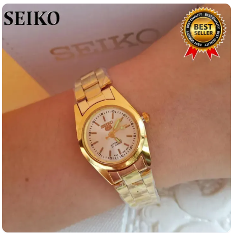 96% OFF S3ik0 5 Japan M0v3ment AUT0MATIC Stainless G0LD Silver Watch for WOMEN