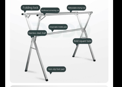 50% OFF【Foldable/Extendable】Steel Sampayan Clothes Rack Standing 240cm Heavy-Duty Outdoor & Indoor Multi-Purpose Clothes Line Cloth hanger/Cloth drying Rack/Shelf Space-Saving Shirt Smuggler Durable Christmas Gift Accessory Laundry Hangable Stainless