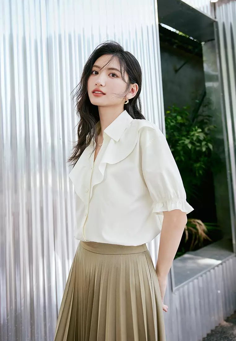 20% OFF Hopeshow Puff Ruffled Sleeve Casual Layered Blouse