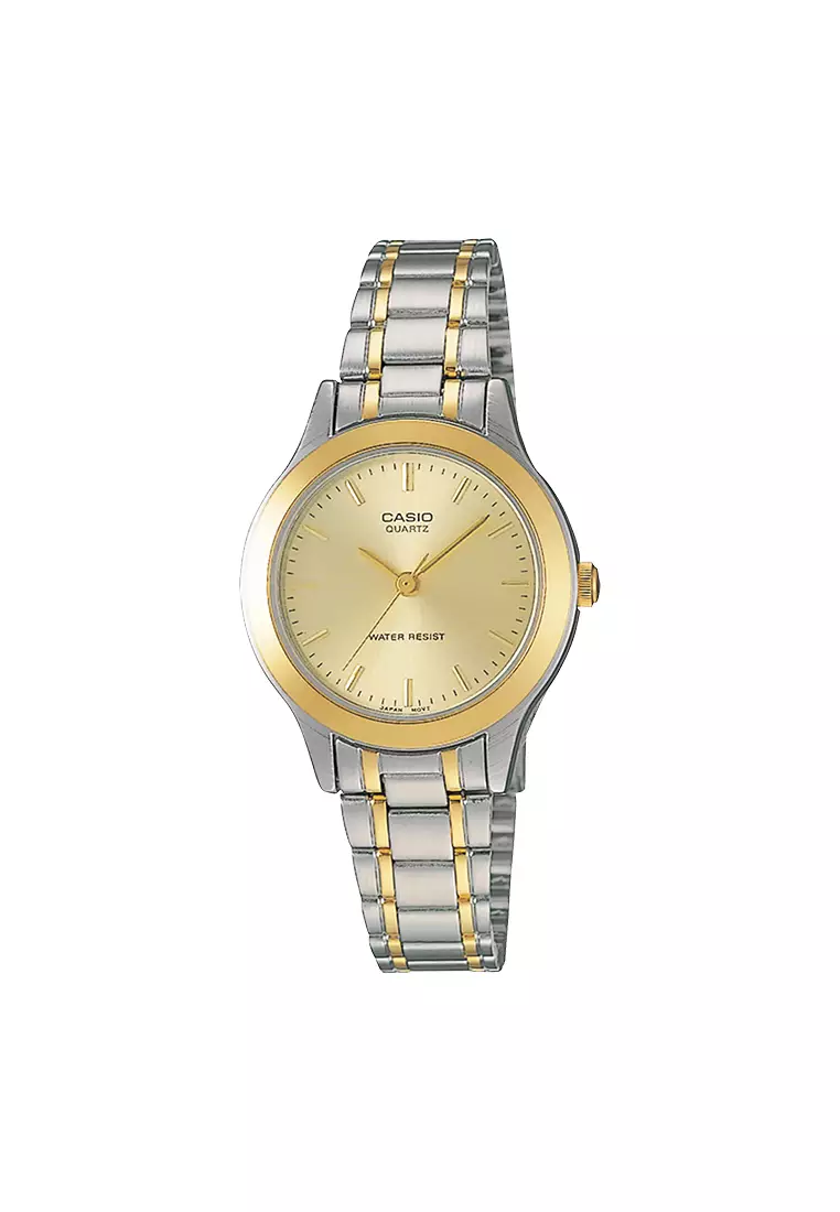 57% OFF Two-Tone Stainless Steel Bracelet Analog Watch GNY-LTP-1128G-9ARDF