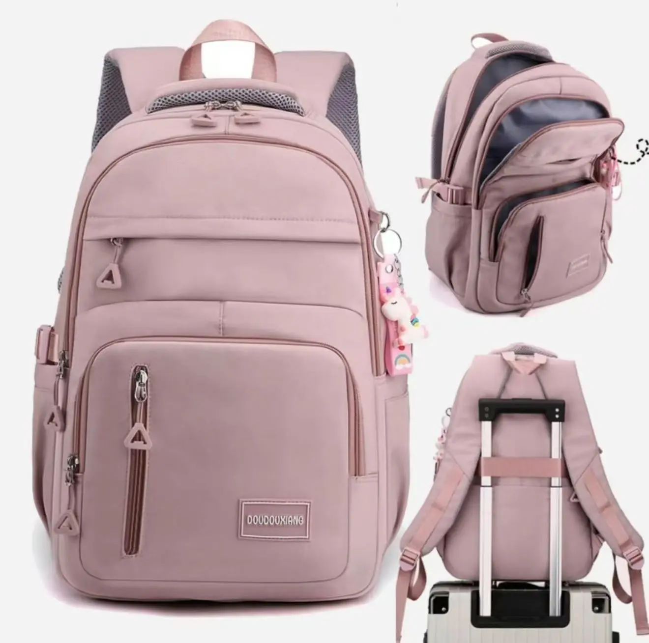 63% OFF Mumu 6043 Unisex School Back Pack Nylon Large Women College Students Travel Bag For Men Woman
