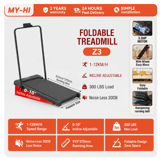 63% OFF MY-HI Treadmill foldable walking pad exercise equipment for women treadmill electric Indoor running