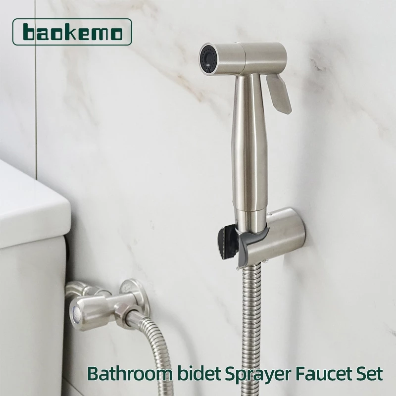 50% OFF BAOKEMO Stainless Steel Hand bidet spray Set with Hose and Shower Holder For Bathroom