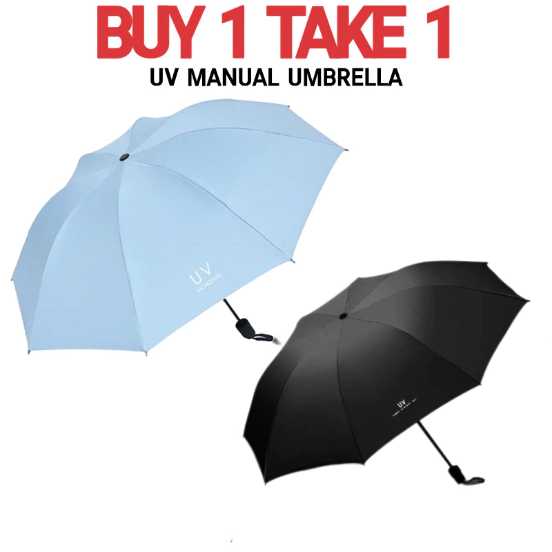 22% OFF BUY 1 TAKE 1 Umbrella Sunscreen Automatic/Manual Black Coated UV Protection Umbrella Folding UV