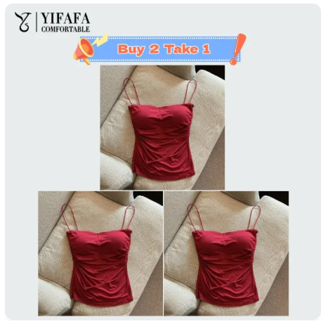 35% OFF YIFAFA Buy 1 Get 2 Tops(3PCS) Ladies Sando Women Sleeveless Summer Top Blouses Women Top Casual For Women Top With Pad Camisole Tank Top【Delivery 2-3 Days】
