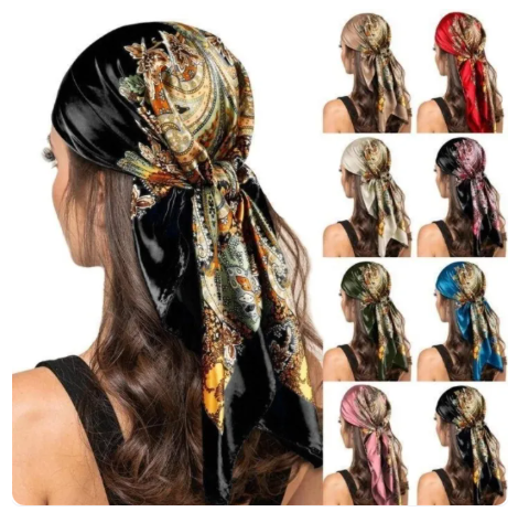 62% OFF 90*90cm Satin Head Scarf Satin Hair Scarves Silk Bandana Scarf Headscarf Silk Feeling Scarf Women