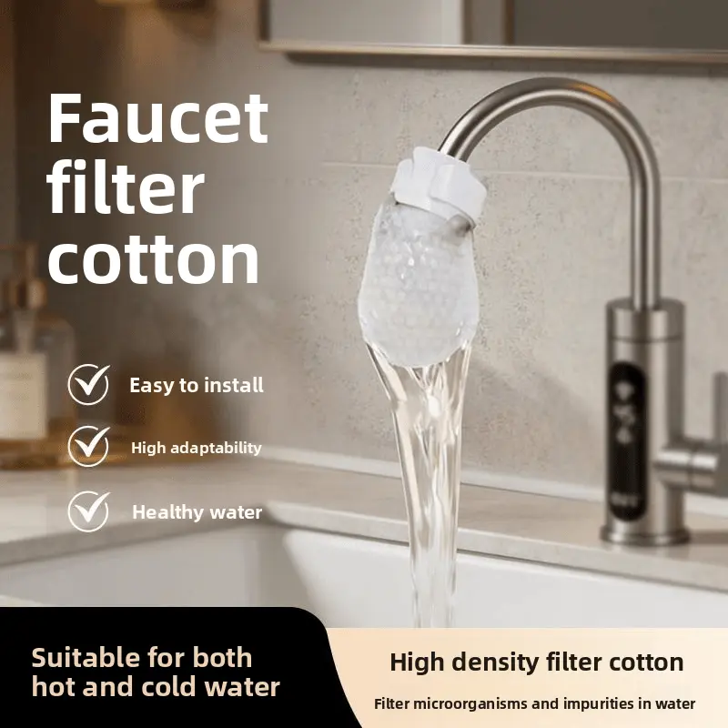 60% OFF 50 pcs Tap Water Filter Cartridge for Kitchen Faucet Anti-Splash Sediment Rust Scale Impurity Removal Thickened