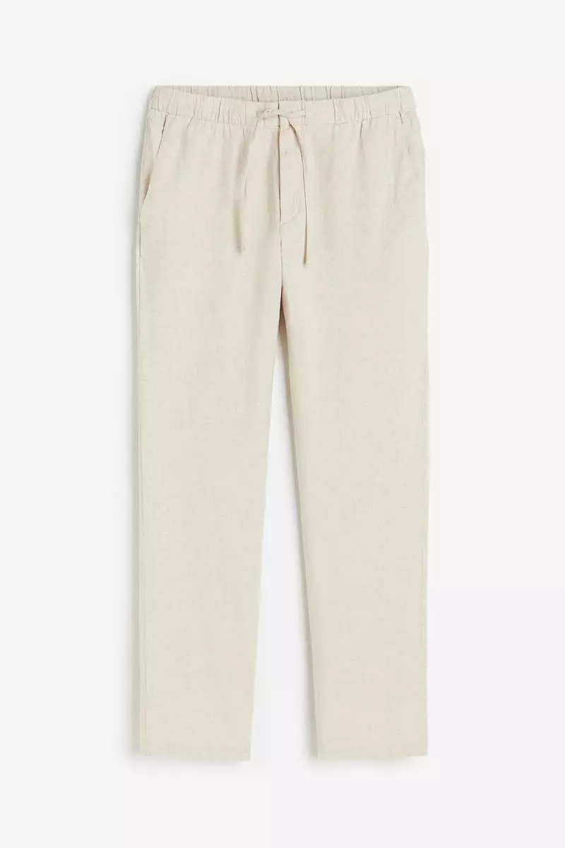 41% OFF H&M Regular Fit Linen-blend trousers