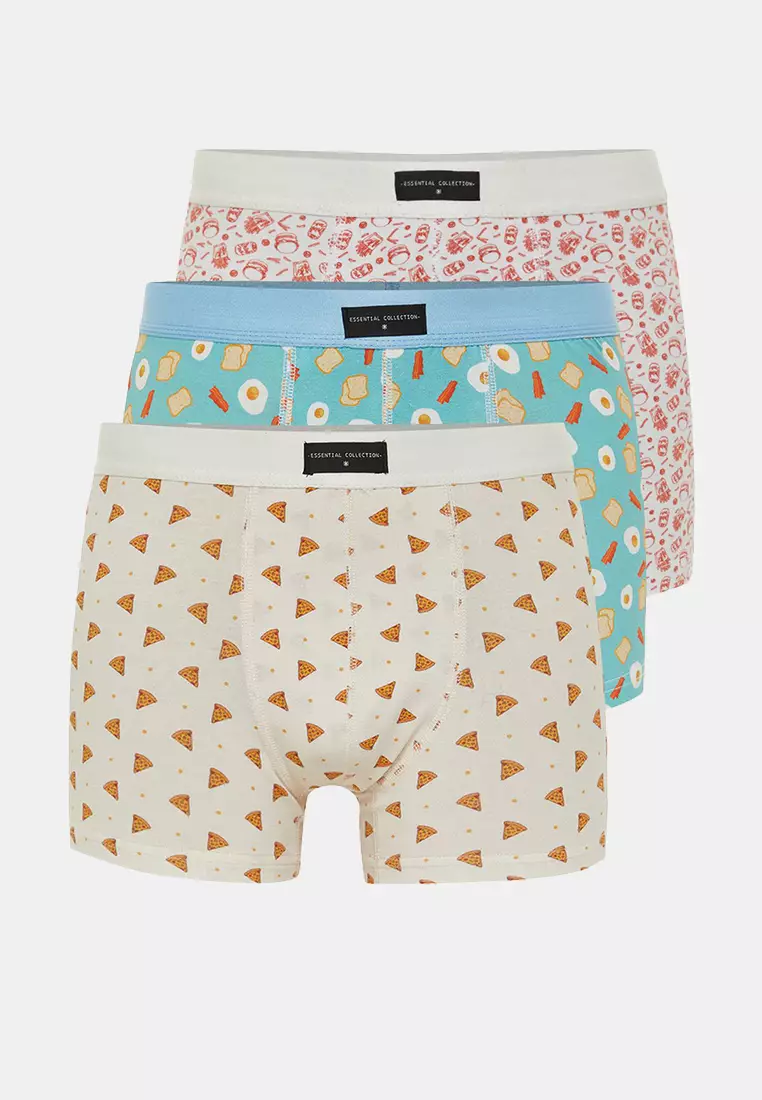 27% OFF Trendyol  3-Pack Multi Color Food Patterned Cotton Boxer TMNSS24BX00007