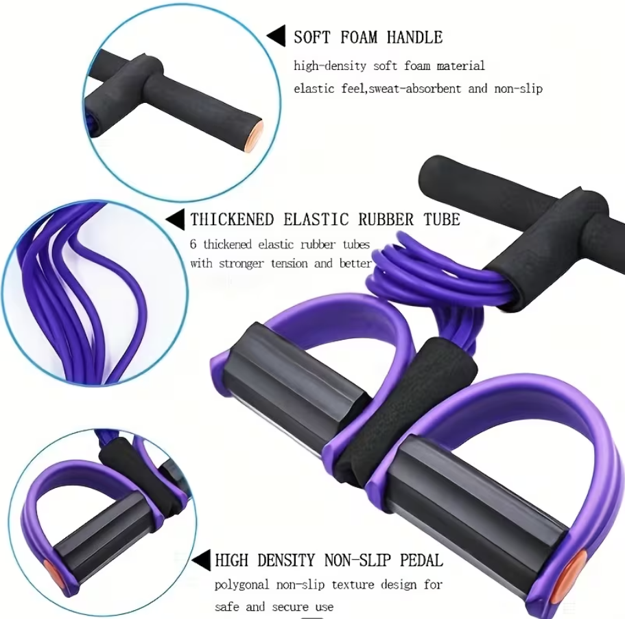 62% OFF [AMPIOON] 2025 New Upgraded Six Tubes Strengthened Power Upgrade Style Sit-Up Abdominal Yoga Fitness Pull Rope Multifunctional Foot Treadmill [All Seasons Usable]