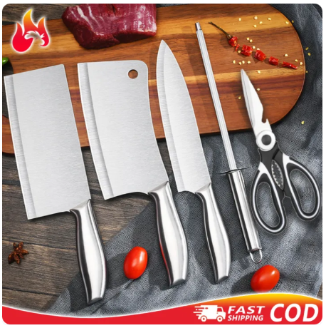 75% OFF VK High Quality Stainless Steel 5PCS Kitchen Cooking Knifes Set Multi-Function Knife Set
