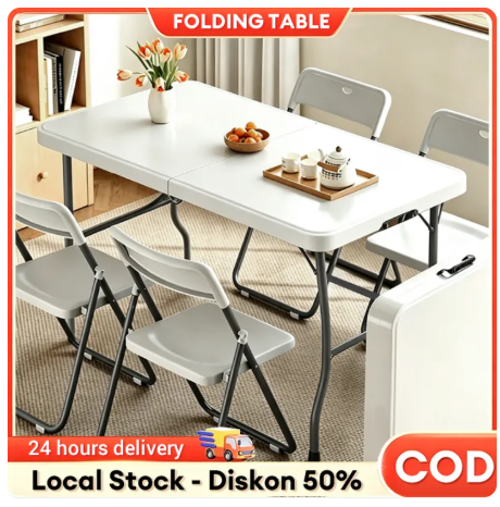 61% OFF FINNAVENUE Foldable Table 4FT/5FT/6FT Outdoor Camping Table Portable Table Coffee Table Computer Table Load Capacity 500kg