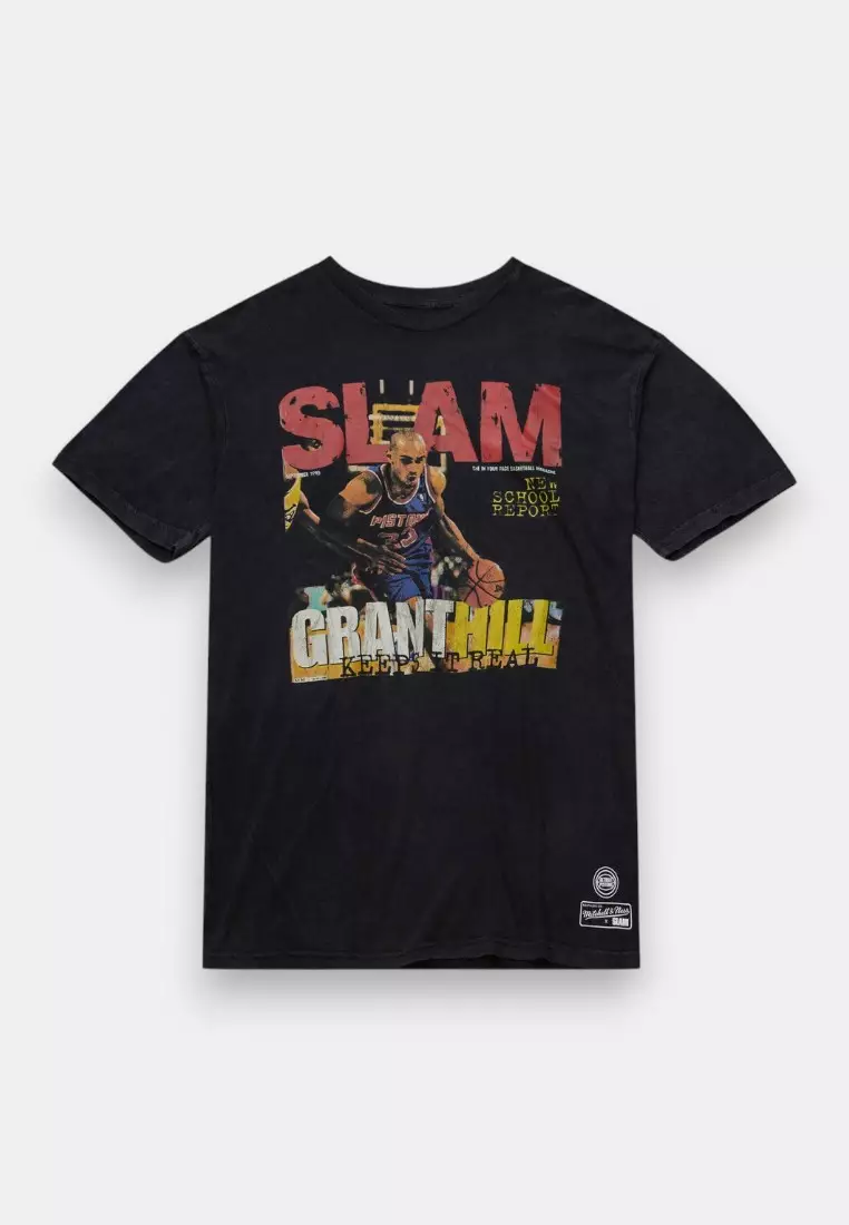 41% OFF Mitchell & Ness Slam Tee Grant Hill Detroit Pistons T-Shirt [6Q3]