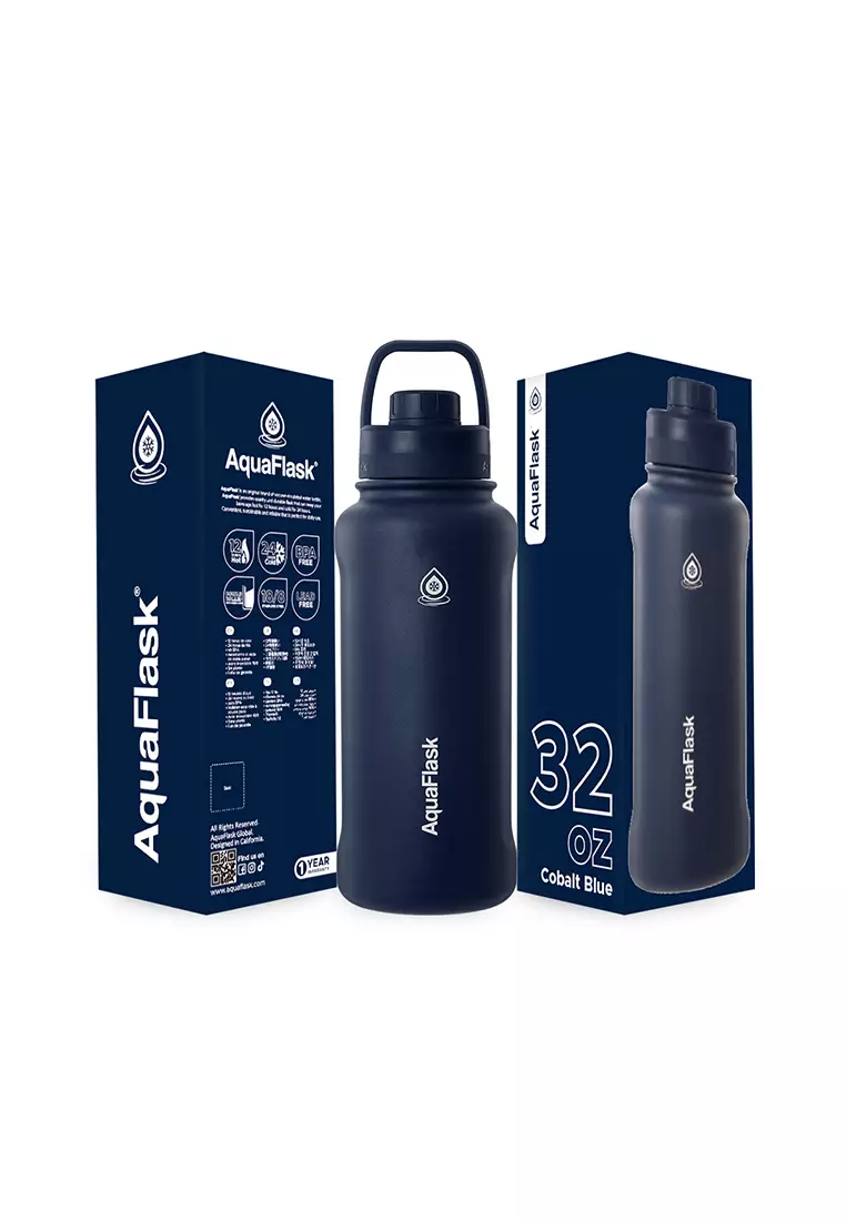 67% OFF 32oz Cobalt Blue New Sports Lid Bottle Wide Mouth Vacuum Insulated Stainless Steel Drinking Water Bottle