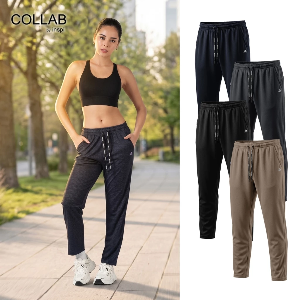 32% OFF COLLAB by Inspi FIT Track Pants Reflectorized Gym Clothes with Drawstring & Pockets Pantalon Unisex