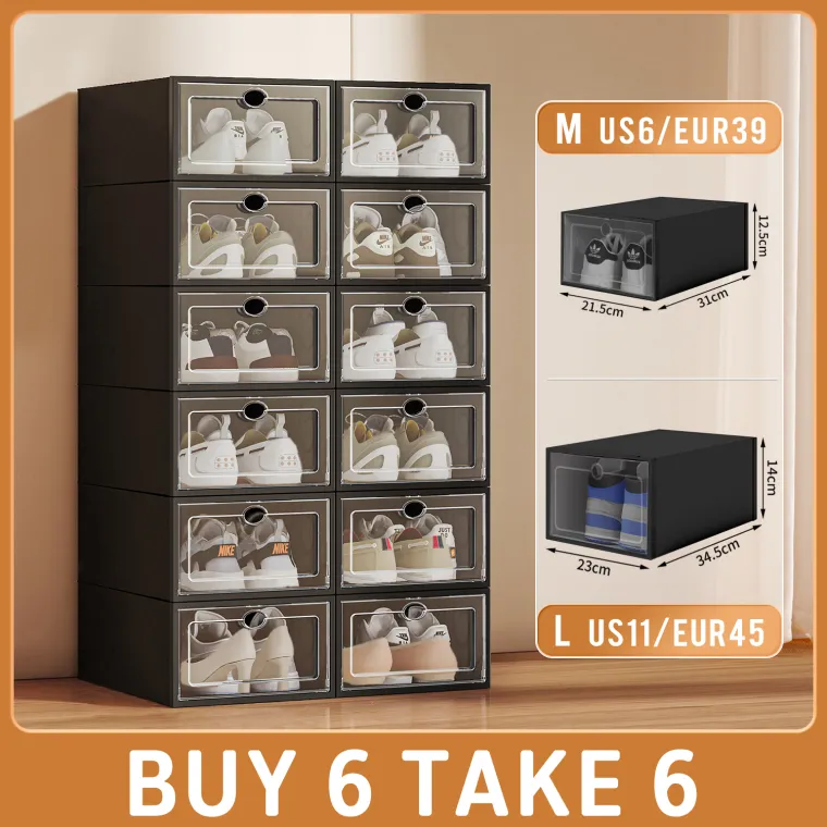 77% OFF Shoe Rack Organizer Shoe Box Storage Organizer Lagayan ng sapatos Shoes Cabinet Transparent Clear Shoes Case on sale