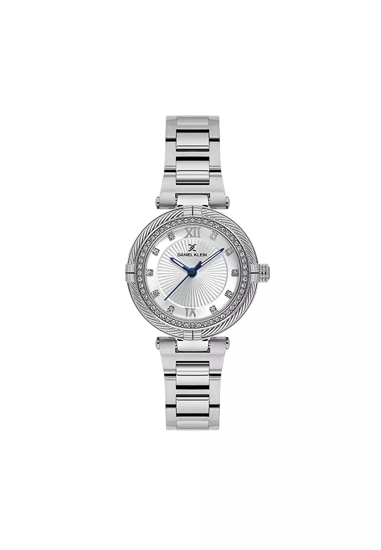 57% OFF Daniel Klein Women Analog Silver Stainless Steel Diamond Watch DK.1.14295-1
