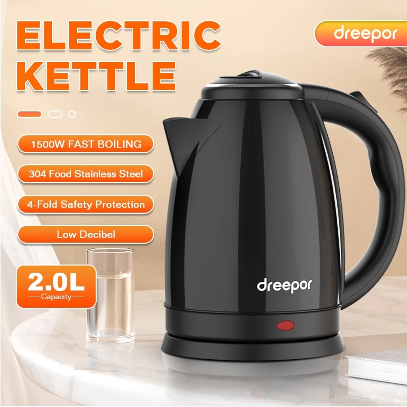 60% OFF Dreepor 2L/2.2L Capacity Electric Kettle Electric Water Heater Easy and Convenient