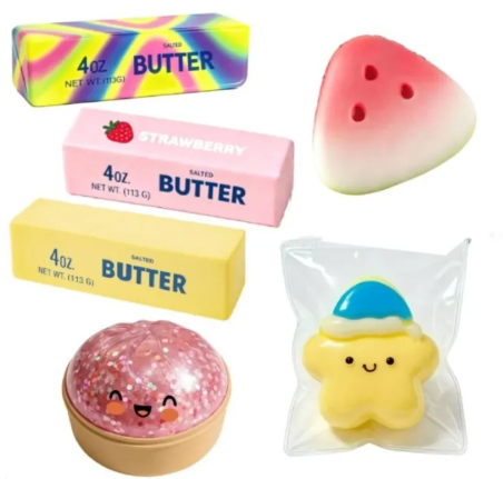 54% OFF Glitter Dumpling Squishy Toy Butter Stick Slow Rebound Steamer Box Stress Relief Squeeze Toy
