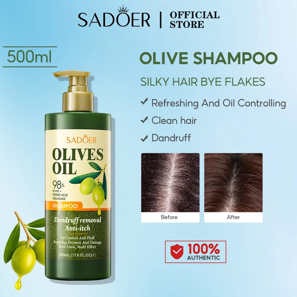 83% OFF SADOER Original Olive Oil Anti Dandruff Shampoo 500ML Anti-itchin Men & Women Anti Hair Loss