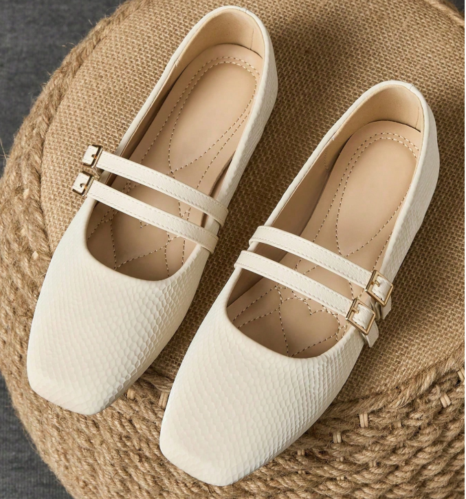 6% OFF WHDXY Women's Fashion Flats, Square Toe Ballerina Slip-On Casual Shoes, Suitable For Jeans, Work Outfits