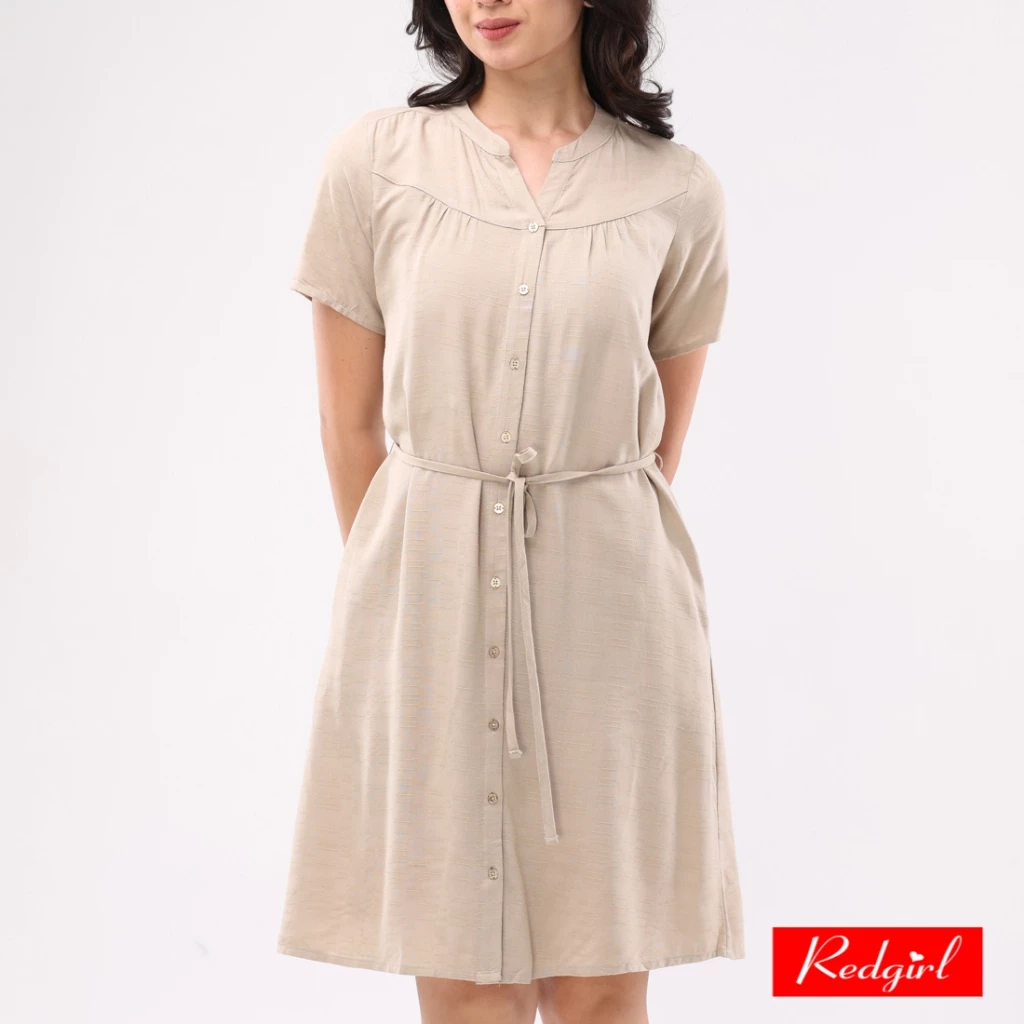51% OFF Redgirl Woven Txt Short Sleeve Dress RSLT08-0311 [Dress for woman]