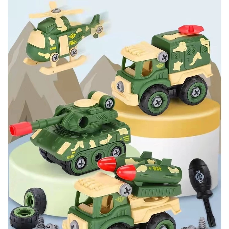 29% OFF 4pcs/pack Toy car set detachable puzzle screwdriver engineering vehicle police car airplane set toy