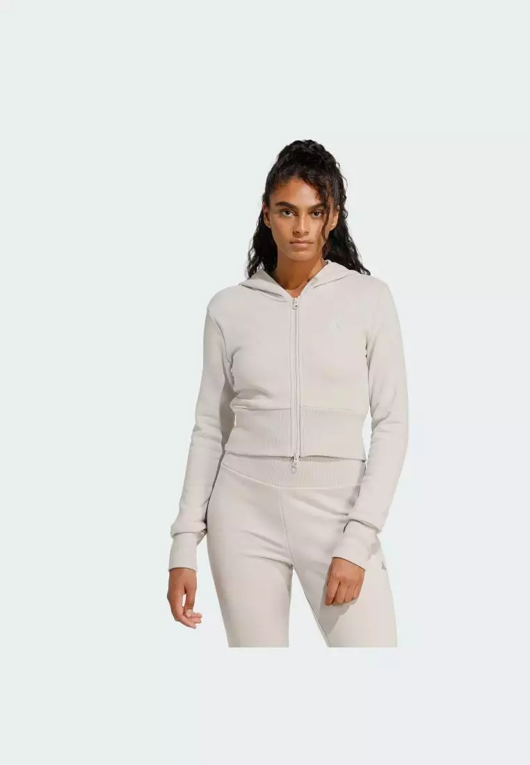 50% OFF Lifestyle Seasonal Essentials French Terry Full-Zip Track Top Women Beige KC3890