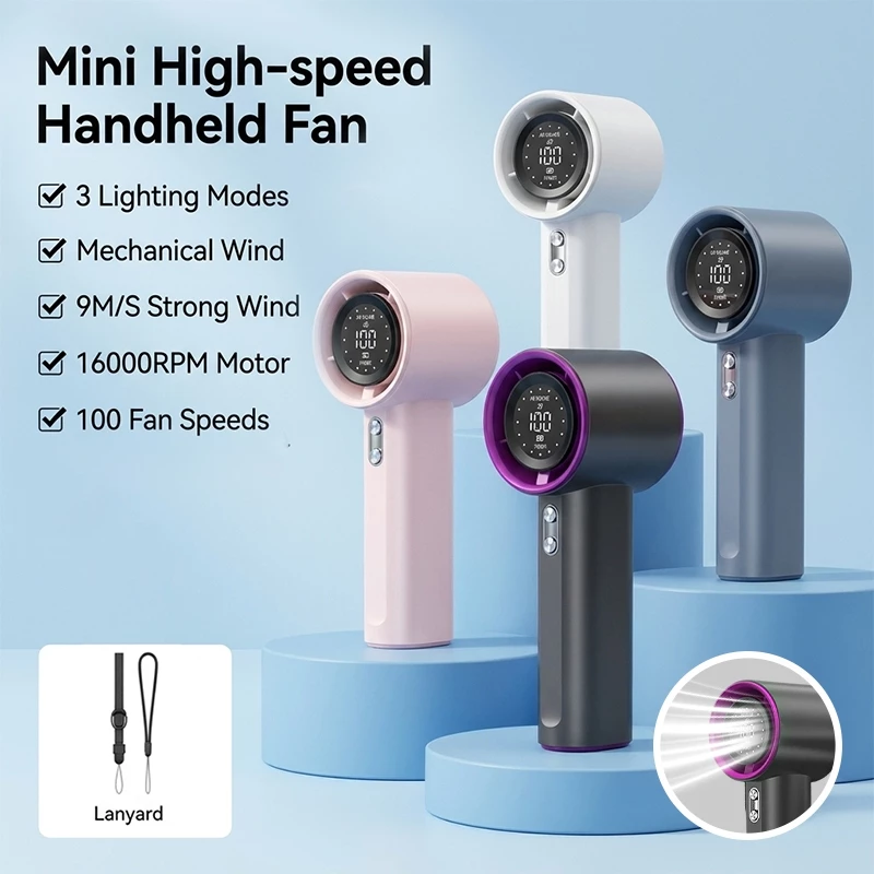 30% OFF Long-lasting Battery Rechargeable USB Fan Portable Handheld Electric Fan 4000mAh 100 Speed Levels