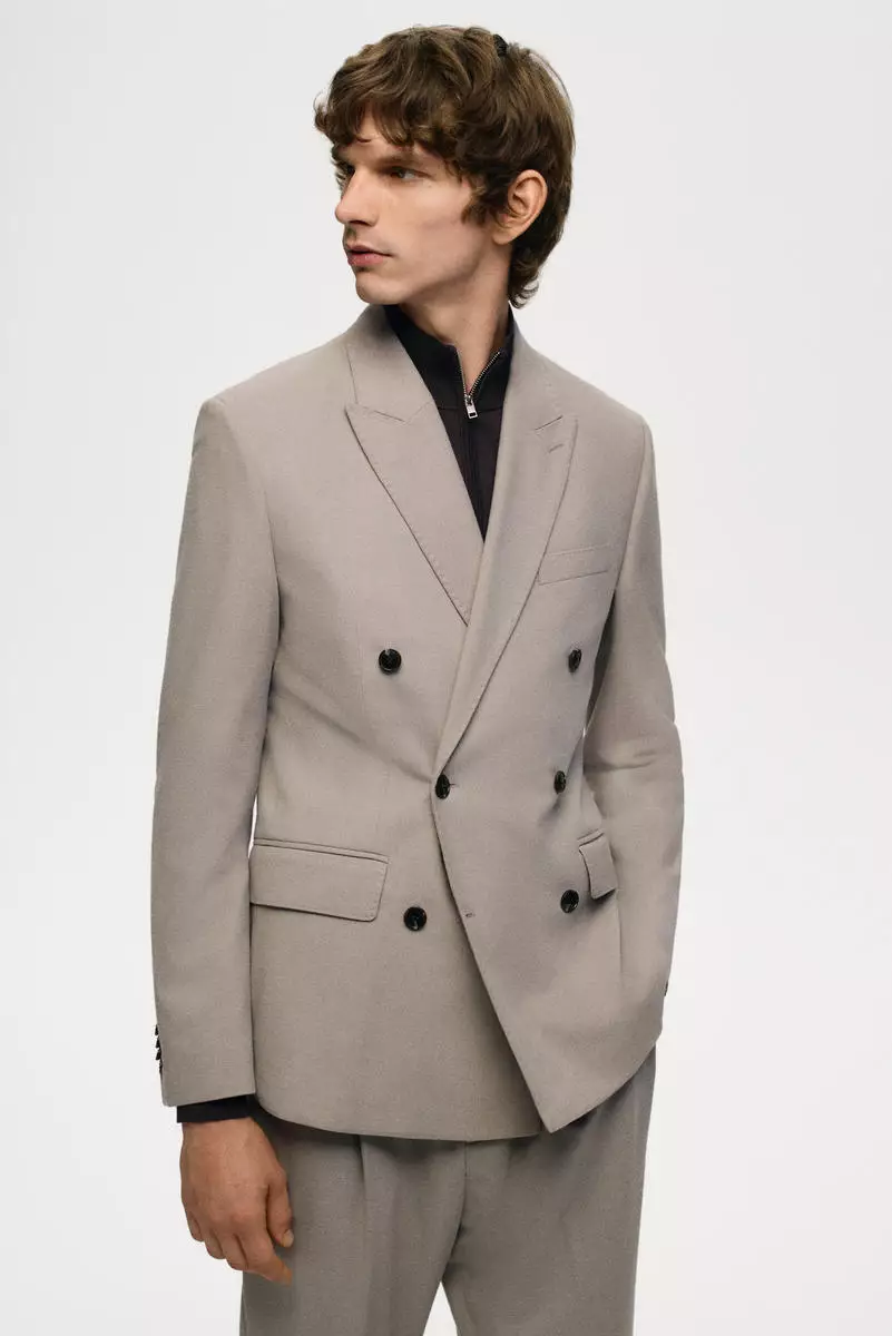 62% OFF Regular Fit Double-breasted jacket