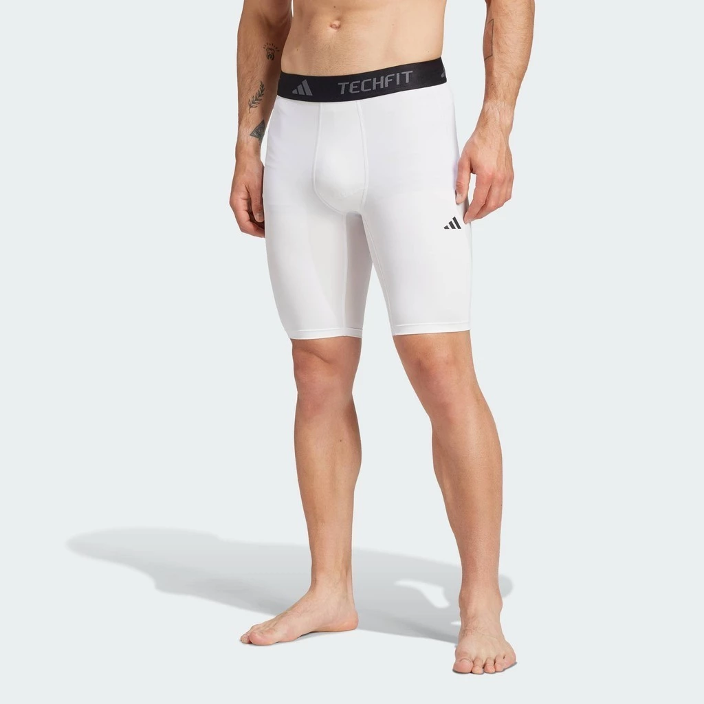 50% OFF adidas Gym & Training TECHFIT Compression Training Short Tights Men White IW5838