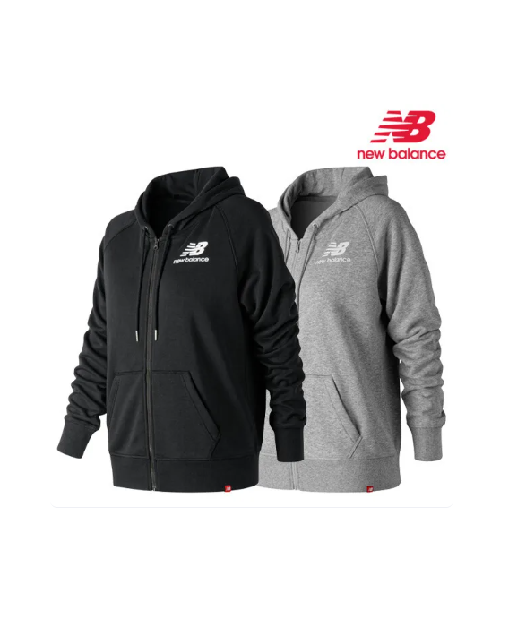 40% OFF New Balance | New Balance Hooded Zip-Up Jacket Essential Full Zip Wj91524-Bk Ag