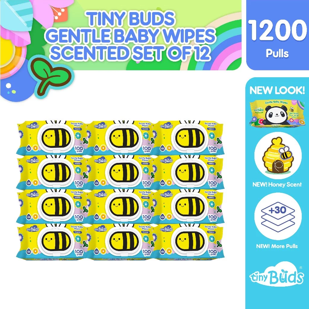 52% OFF Tiny Buds Organic Baby Wipes with Honey Scent (100 Pulls) Box Deal - Set of 12