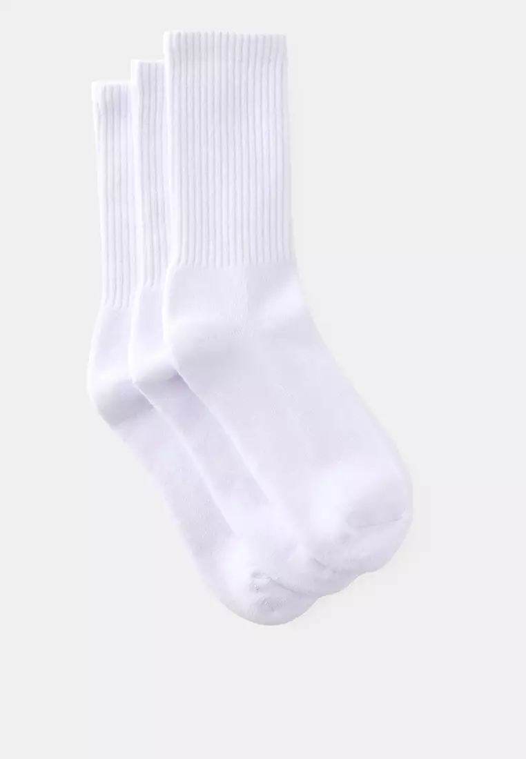 48% OFF 3-Pack Essential Crew Socks
