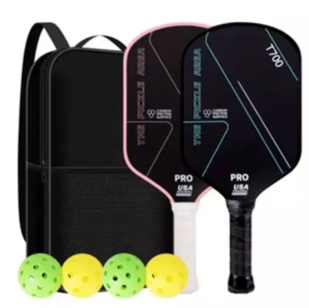 21% OFF T700 Carbon Fiber Pickleball Paddle Set with Free Storage Bag and Ball for Professional & Beginner
