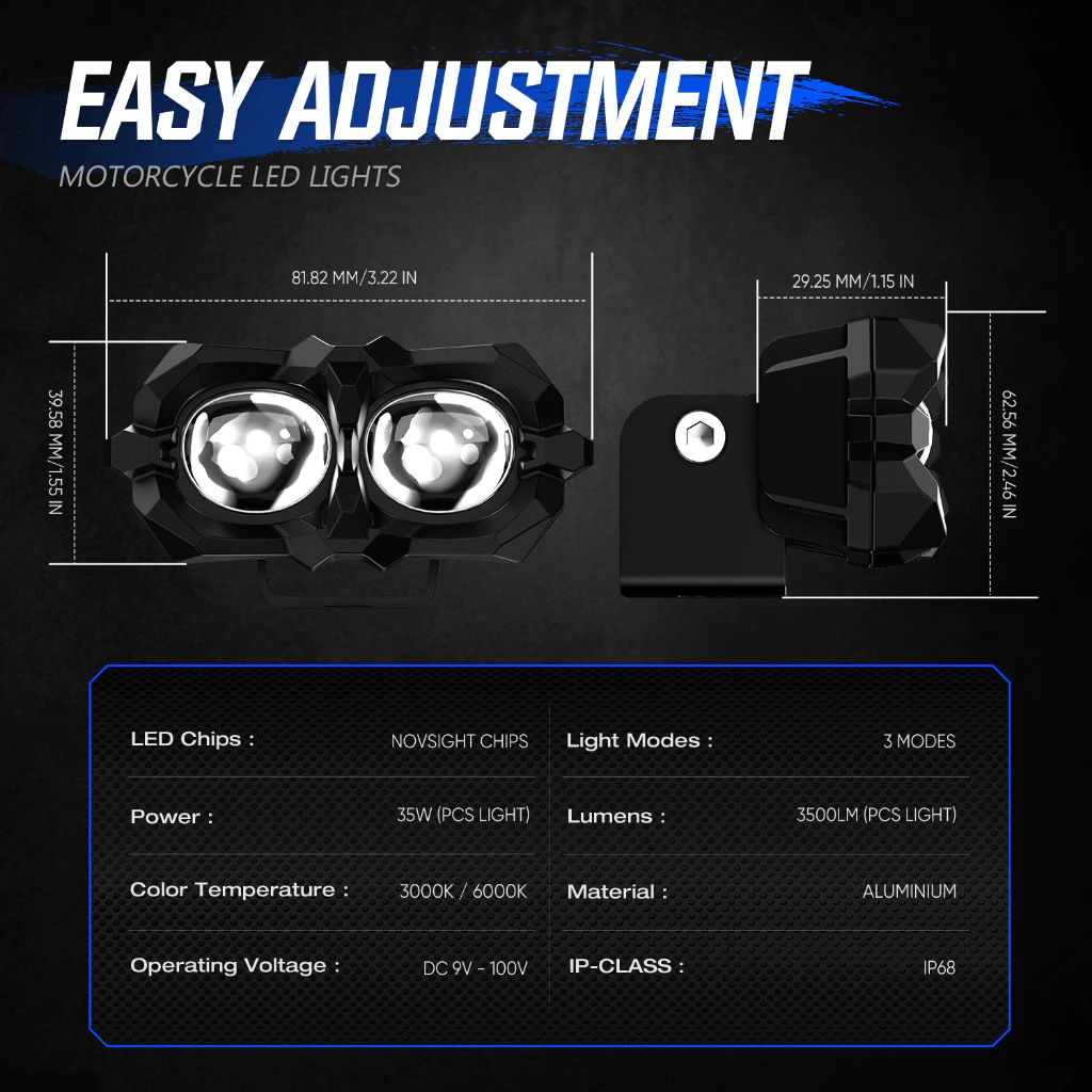 55% OFF Novsight 3 color WL14 3 Inch Motorcycle led driving headlight LED Off-road Light Pod light 6500K 3000K 4300K 35W 3500LM