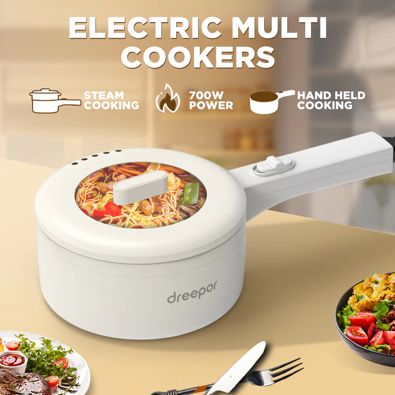 49% OFF Dreepor Electric Cooker multifunctional rice cooker small Non-Stick Pot With Steamer 2L
