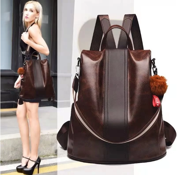 70% OFF Korean Leather Backpack for Women Large Capacity