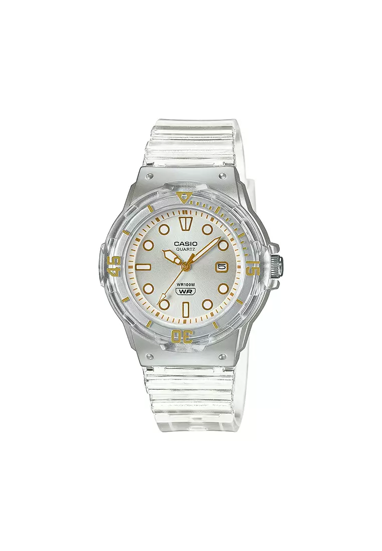 55% OFF Women Analog Watch LRW-200HS-7EV Clear Resin Strap