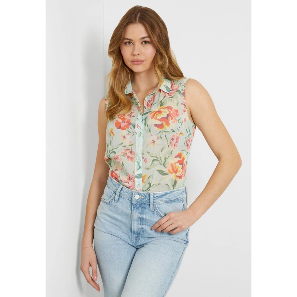 72% OFF Guess Sleeveless Clouis Shirt