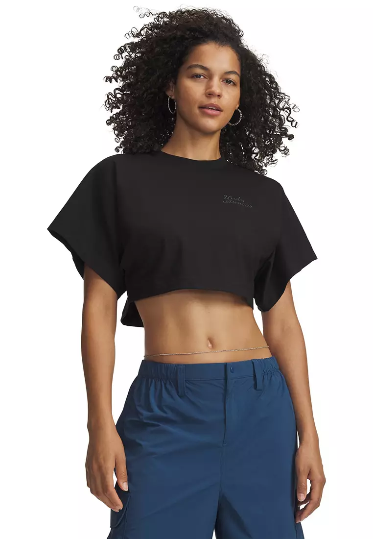 35% OFF Cropped Script Women's Short Sleeves T-Shirt