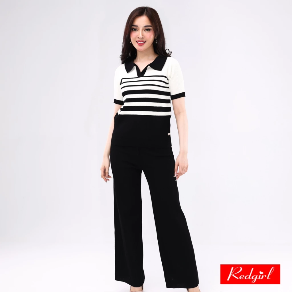 38% OFF Redgirl Knitted Short Sleeve Blouse/Pants RGT13-0019 [Terno for woman]
